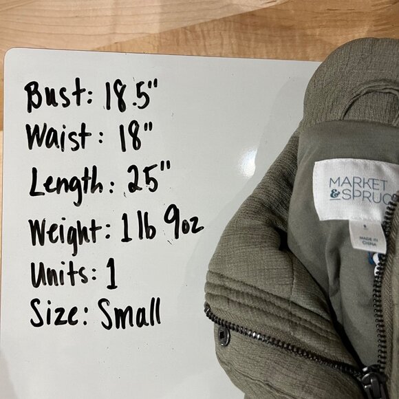 Market & Spruce Quilted Field Jacket Olive Green Size Small NWT - Picture 11 of 11